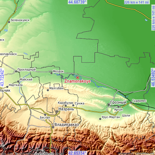 Topographic map of Znamenskoye