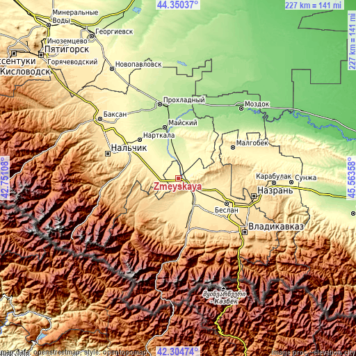 Topographic map of Zmeyskaya