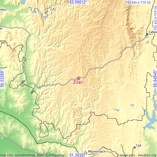 Topographic map of Zilair