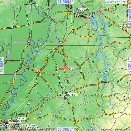 Topographic map of Greenfield