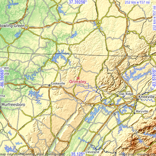 Topographic map of Grimsley