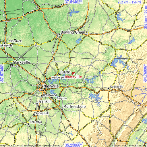 Topographic map of Hartsville