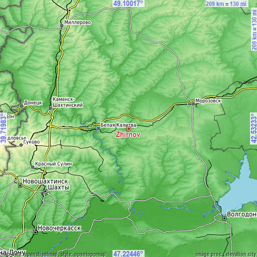 Topographic map of Zhirnov