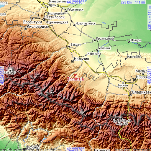 Topographic map of Zhemtala