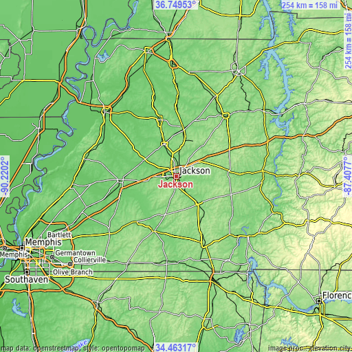 Topographic map of Jackson
