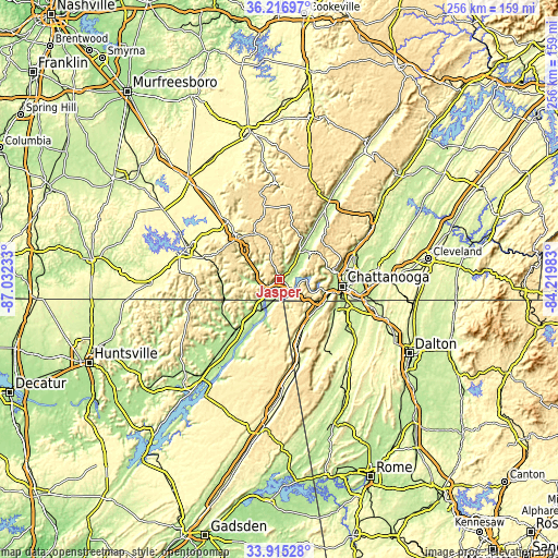 Topographic map of Jasper