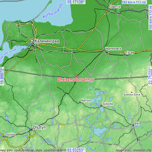 Topographic map of Zheleznodorozhnyy