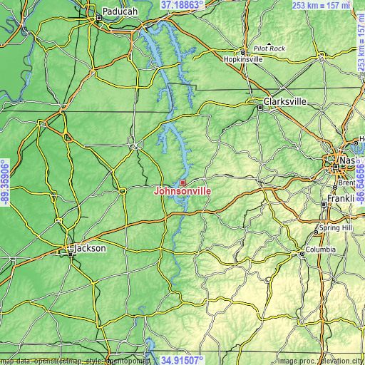 Topographic map of Johnsonville