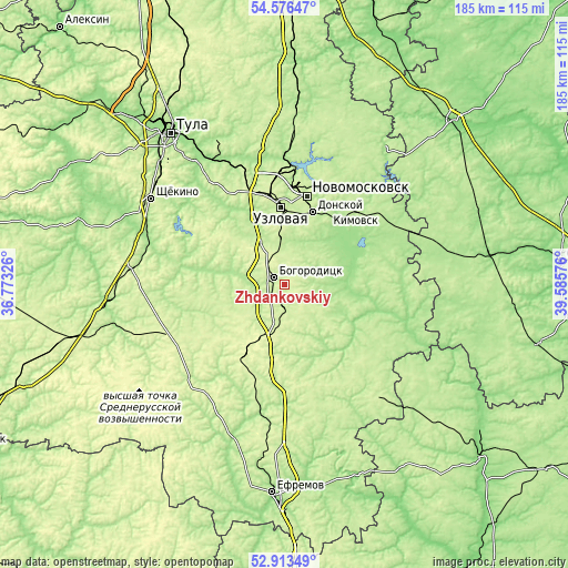 Topographic map of Zhdankovskiy