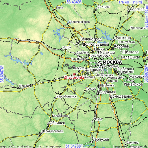 Topographic map of Zhavoronki