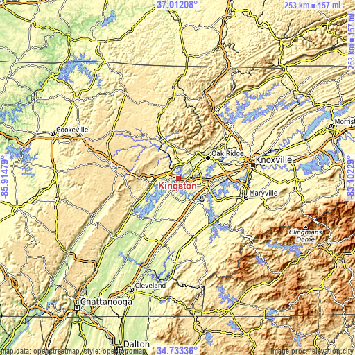 Topographic map of Kingston