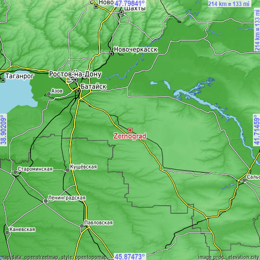 Topographic map of Zernograd