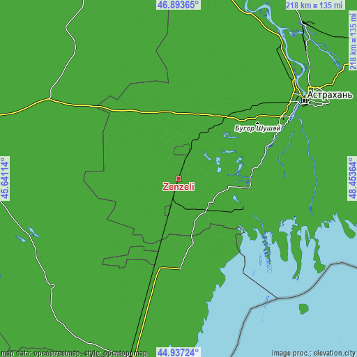 Topographic map of Zenzeli