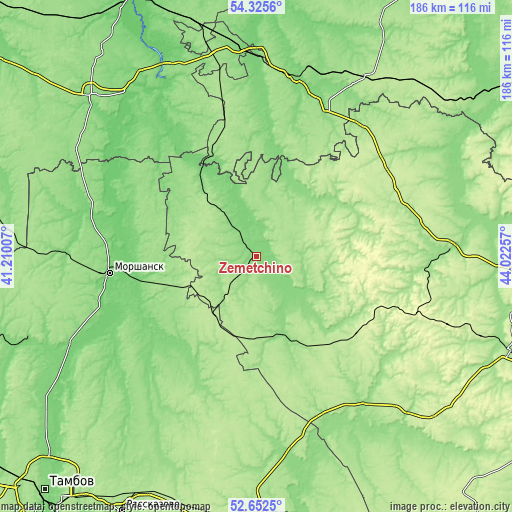 Topographic map of Zemetchino