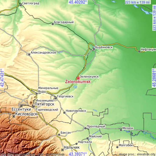 Topographic map of Zelenokumsk