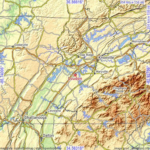 Topographic map of Loudon