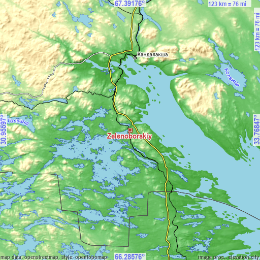 Topographic map of Zelenoborskiy