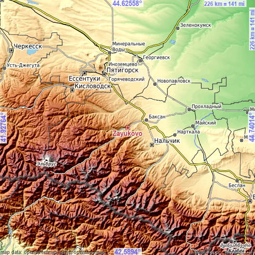 Topographic map of Zayukovo