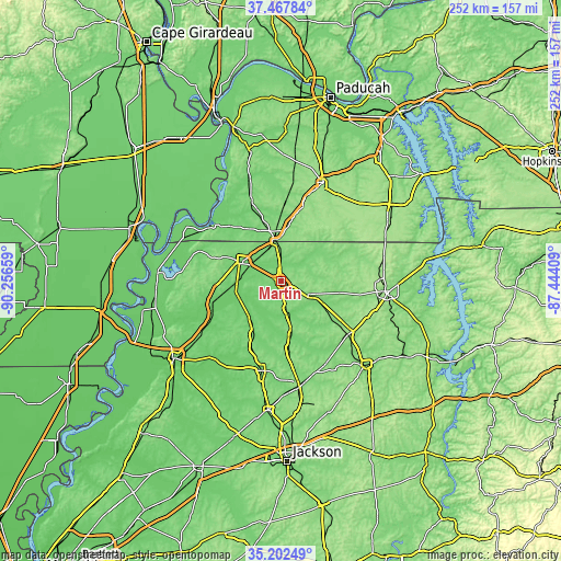 Topographic map of Martin