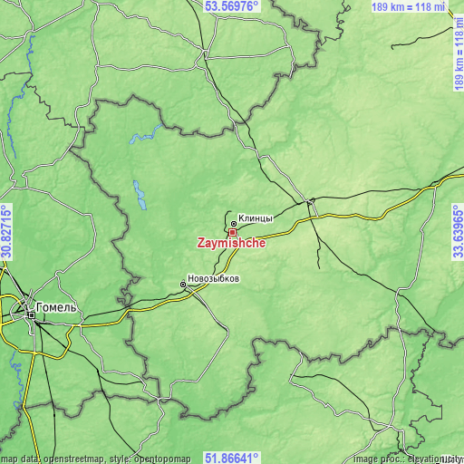 Topographic map of Zaymishche