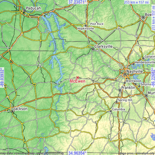 Topographic map of McEwen