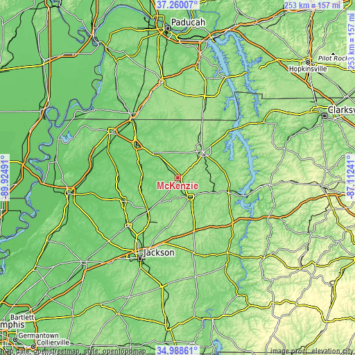 Topographic map of McKenzie