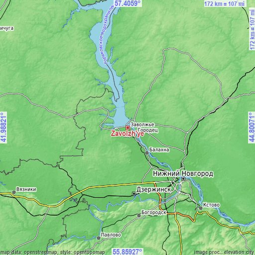 Topographic map of Zavolzh’ye