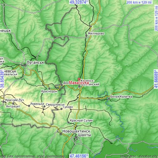 Topographic map of Masalovka