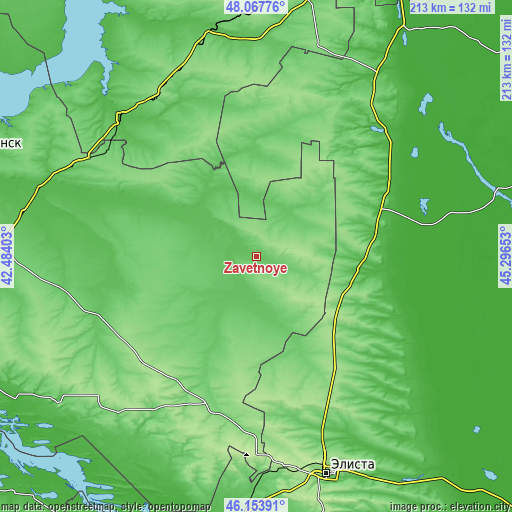 Topographic map of Zavetnoye