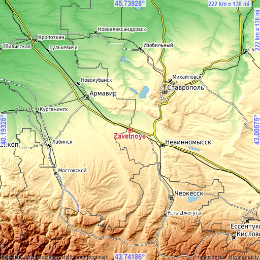 Topographic map of Zavetnoye
