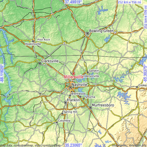 Topographic map of Millersville