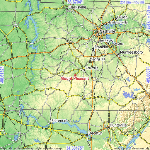 Topographic map of Mount Pleasant