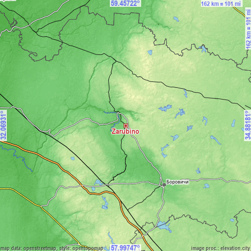 Topographic map of Zarubino