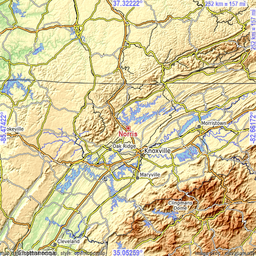 Topographic map of Norris