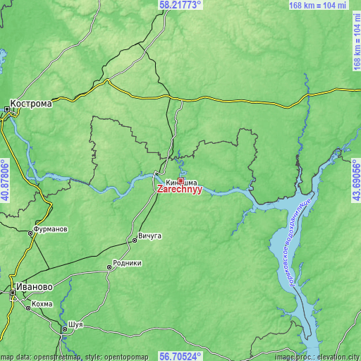 Topographic map of Zarechnyy