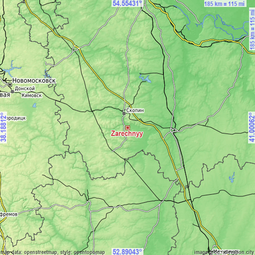 Topographic map of Zarechnyy