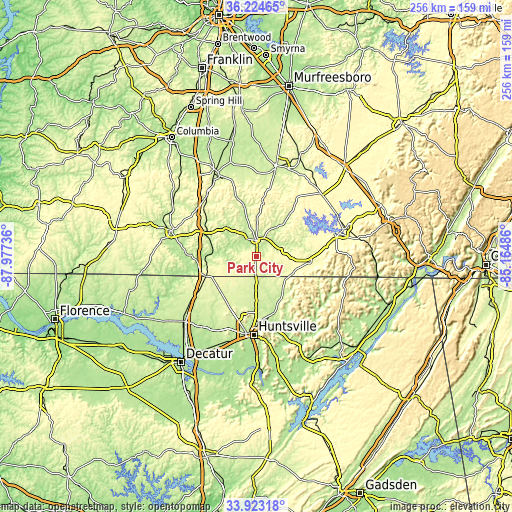 Topographic map of Park City