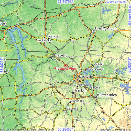 Topographic map of Pleasant View