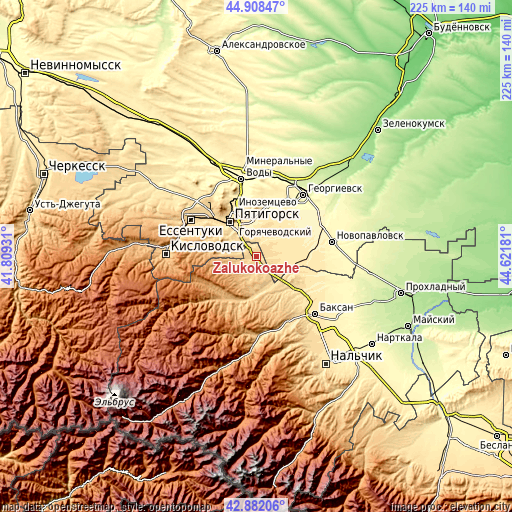 Topographic map of Zalukokoazhe