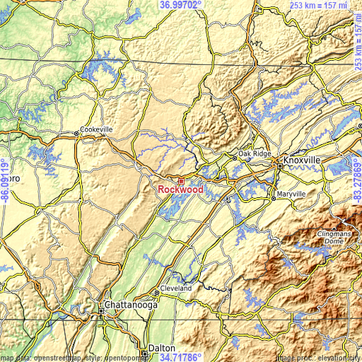 Topographic map of Rockwood