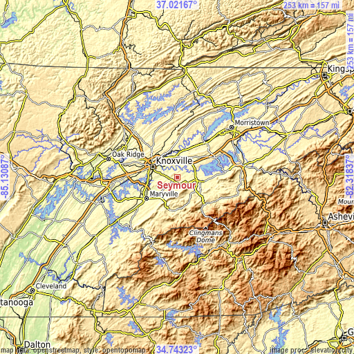 Topographic map of Seymour