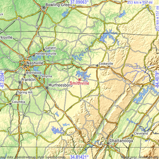 Topographic map of Smithville