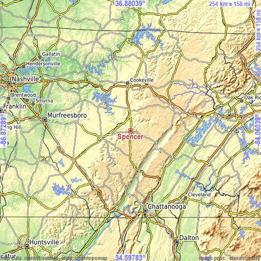 Topographic map of Spencer