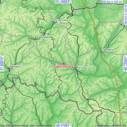 Topographic map of Zabolotovka