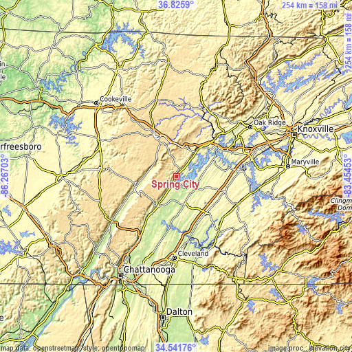 Topographic map of Spring City