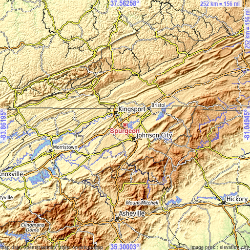 Topographic map of Spurgeon