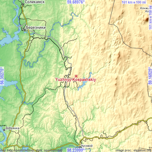 Topographic map of Yuzhnyy-Kospashskiy