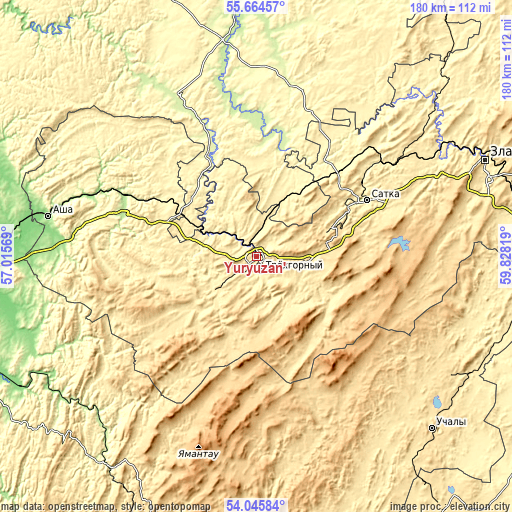 Topographic map of Yuryuzan’