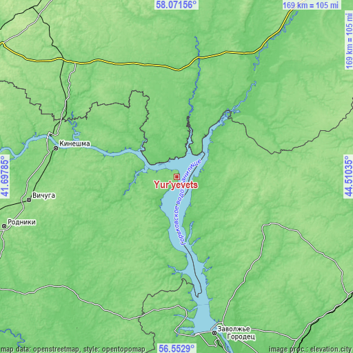 Topographic map of Yur’yevets