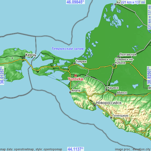 Topographic map of Yurovka